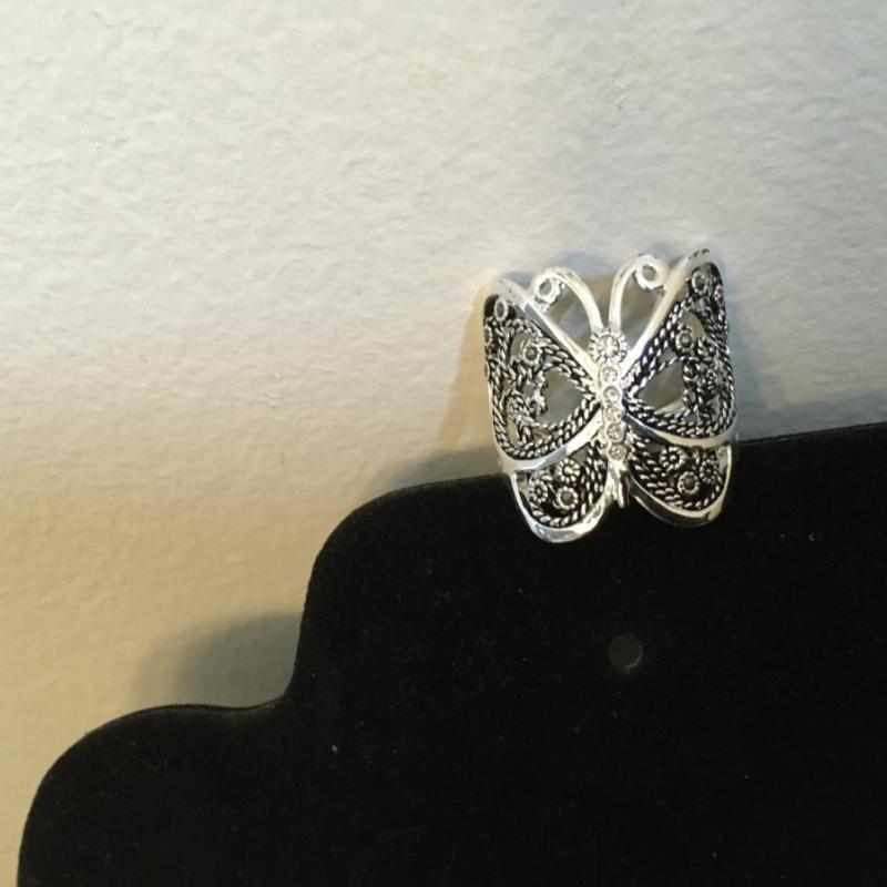 Sterling Silver Butterfly Ring Size 8