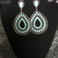 Large teardrop Faux Turquoise Earrings