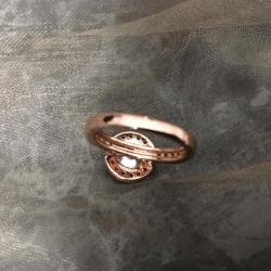 Charter Club Rose gold Paved Solitaire Dinner Ring