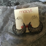 Silver Tone Basket Earrings