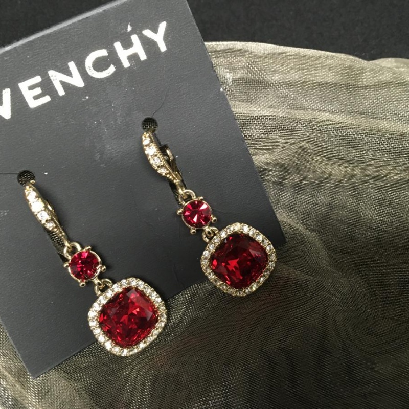 GIVENCHY Ruby Red Crystals Earrings