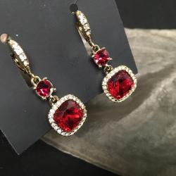 GIVENCHY Ruby Red Crystals Earrings