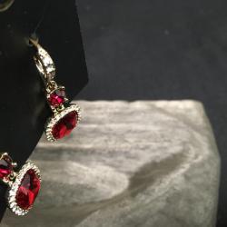GIVENCHY Ruby Red Crystals Earrings
