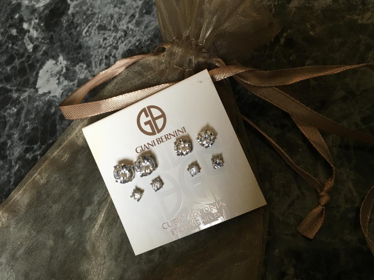 Giani Bernini Cubic Zirconia Halo Stud Earrings in Sterling Silver, New  with box/tags
